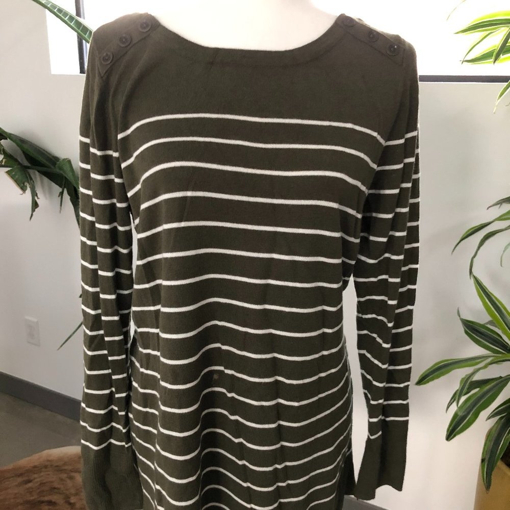 Motherhood Maternity Olive Sweater - button detail